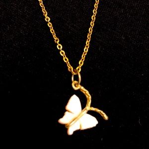 Cute Pink Butterfly Necklace